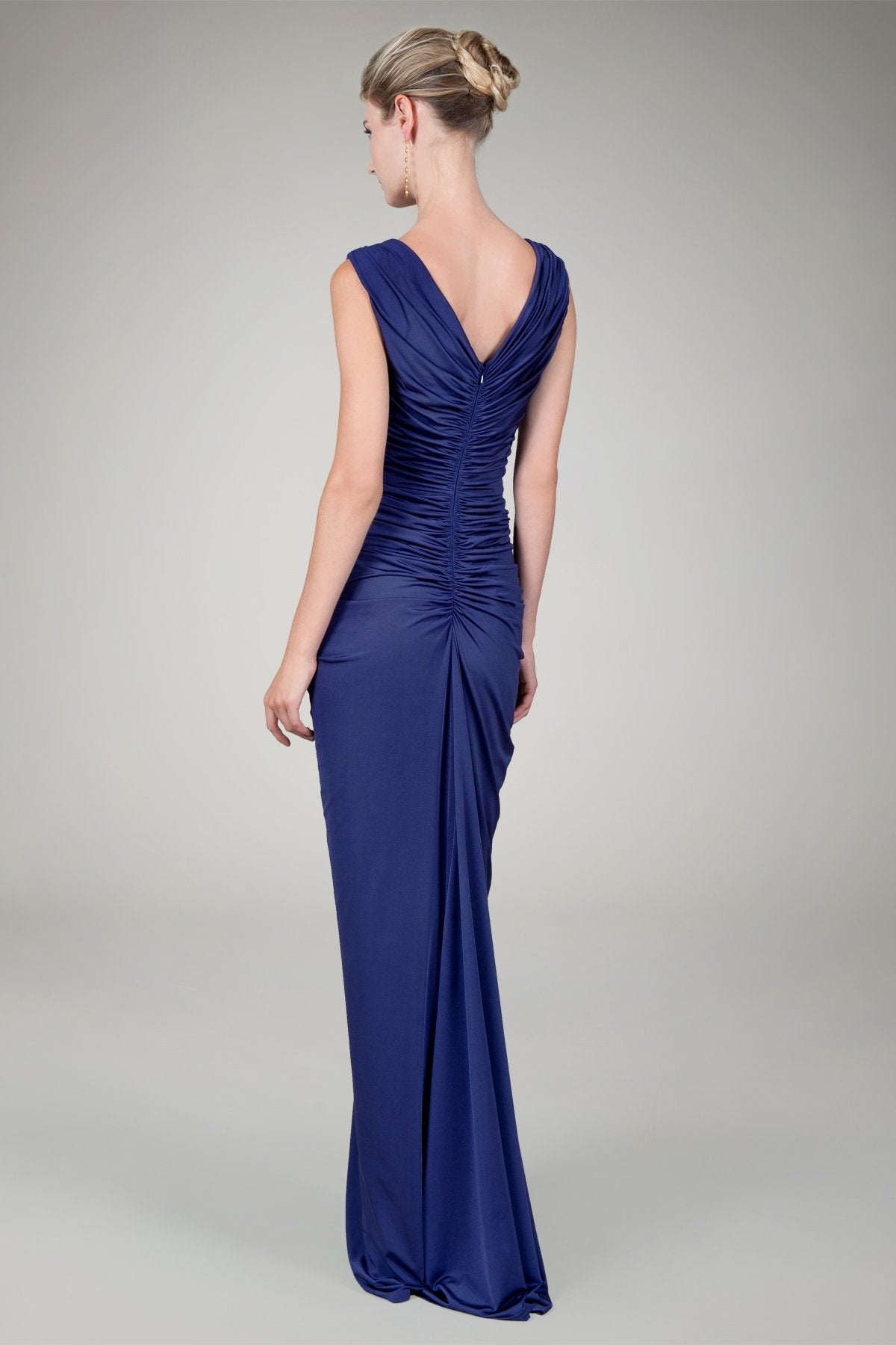 Draped Jersey Jewel Gown in Horizon