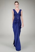 Draped Jersey Jewel Gown in Horizon