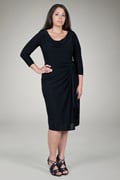 Draped Jersey Cocktail Dress in Black