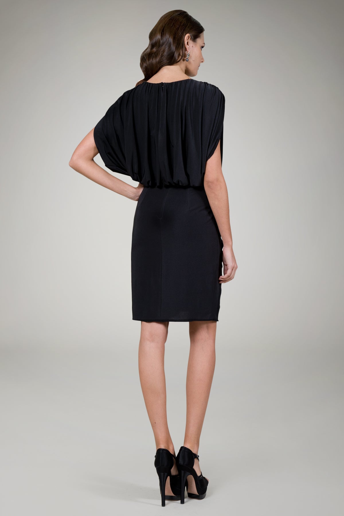 Cinched Waist Cocktail Dress in Black