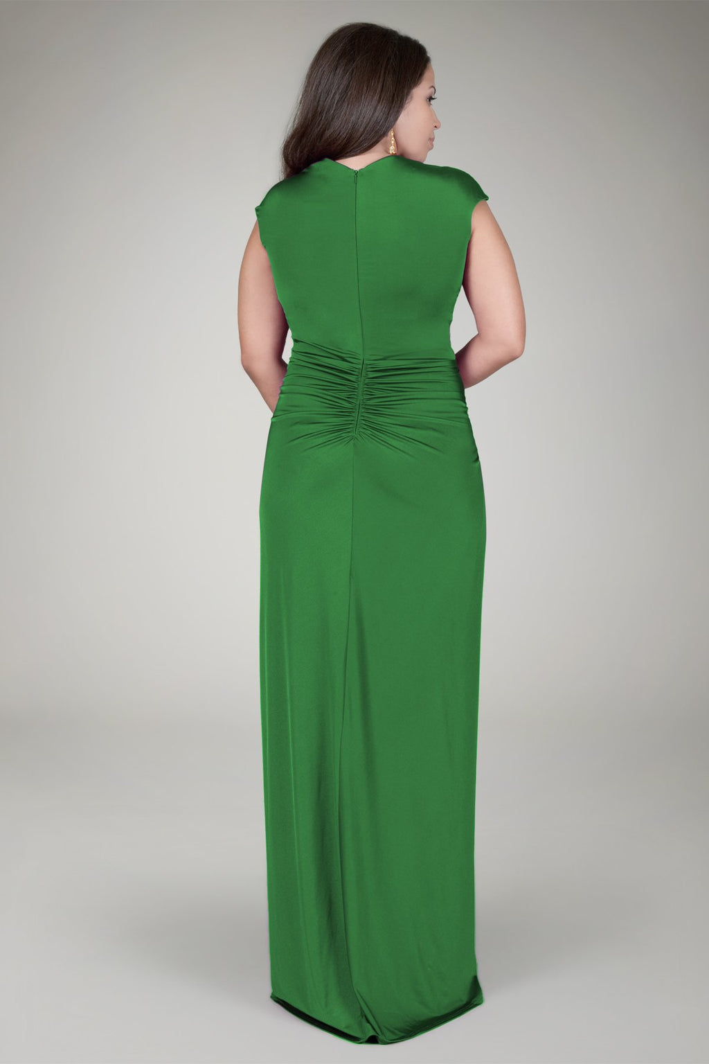 Luxe Jersey Draped Gown in Gucci Green