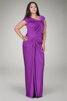 Luxe Jersey Draped Gown in Viola