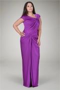 Luxe Jersey Draped Gown in Viola
