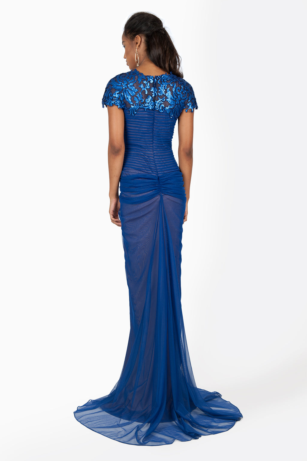 Paillette Lace and Tulle Gown in Marina