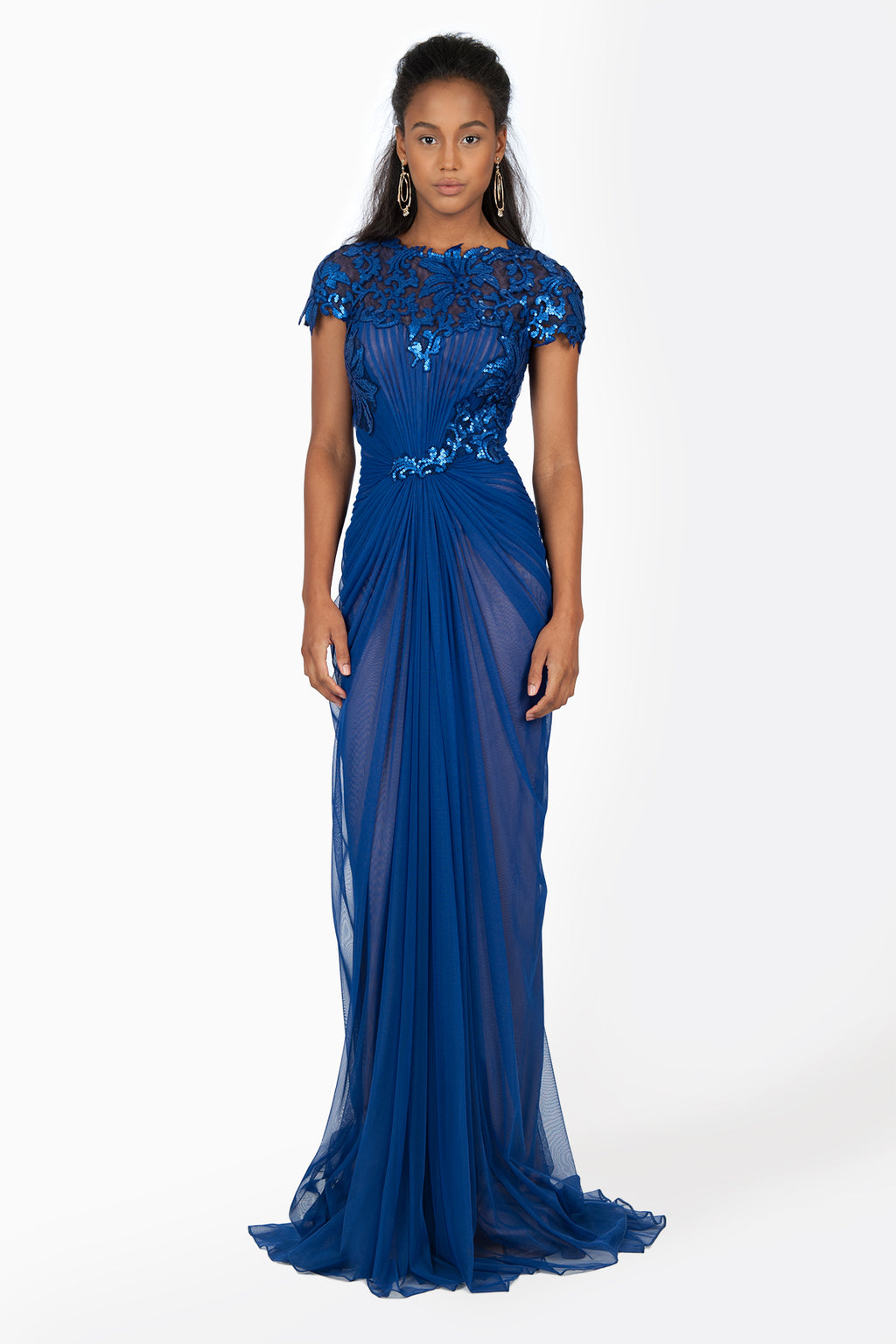 Paillette Lace and Tulle Gown in Marina