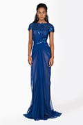 Paillette Lace and Tulle Gown in Marina