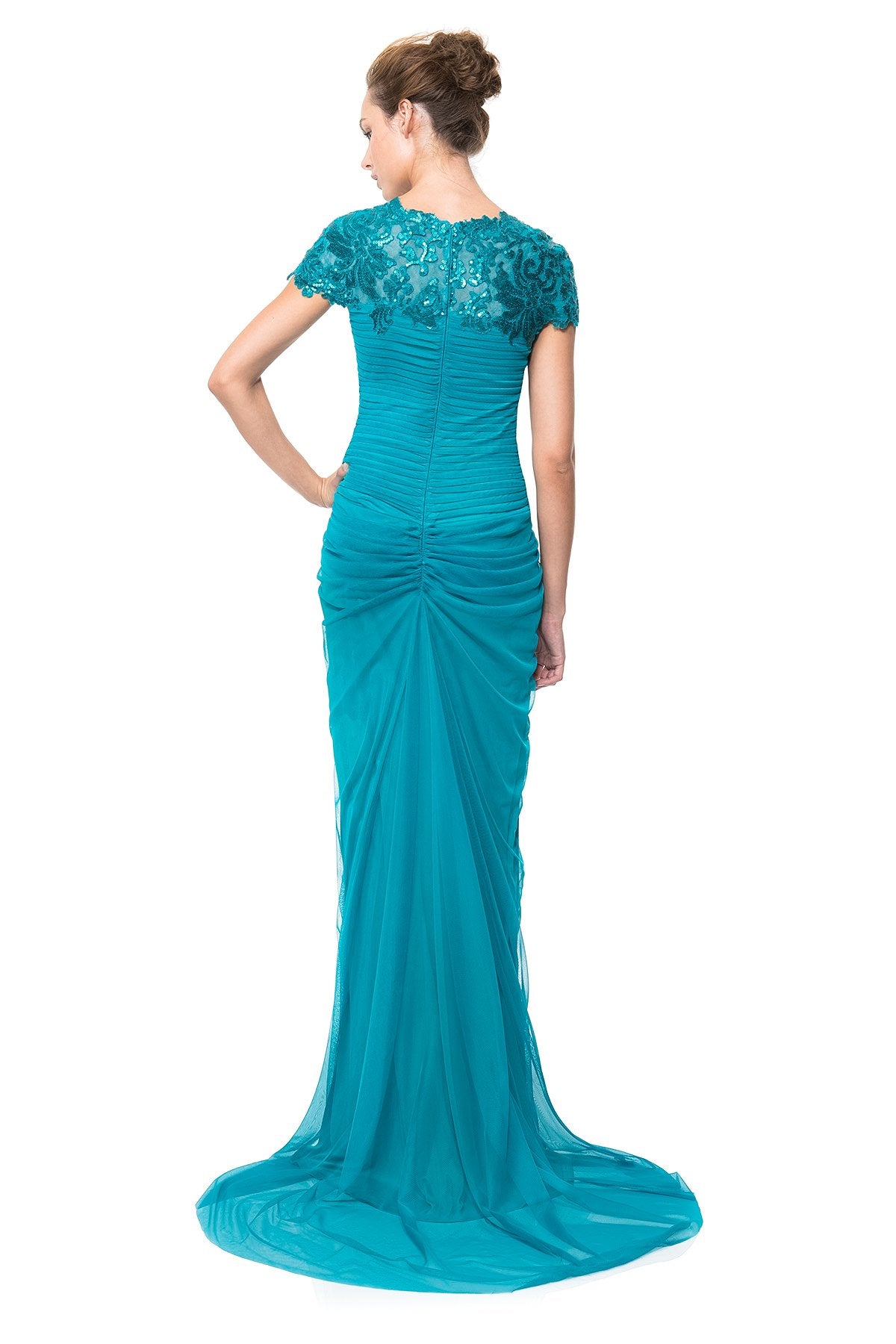 Paillette Lace and Tulle Gown