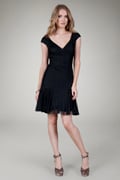 Cap Sleeve Tulle Dress in Black