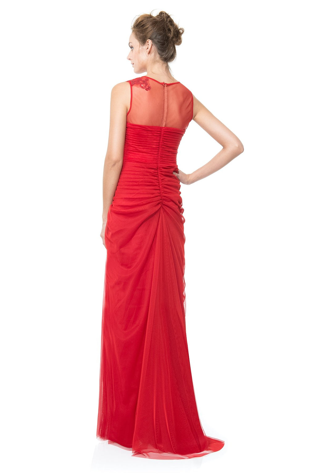 Draped Tulle Gown