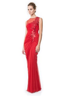 Draped Tulle Gown