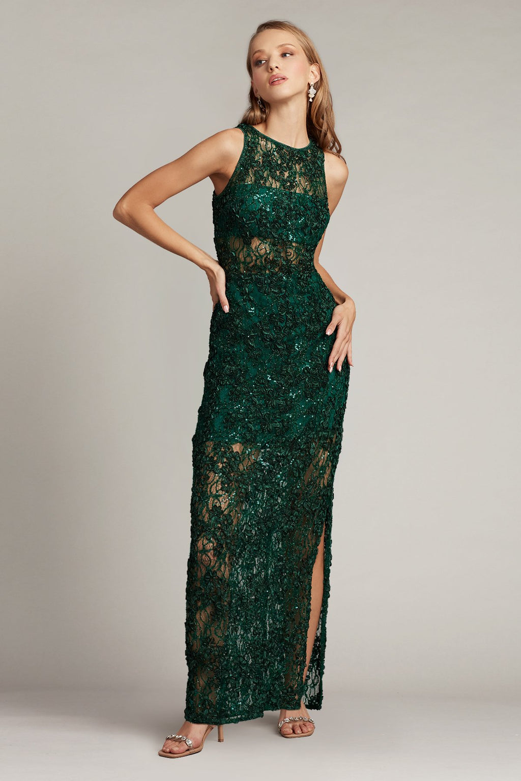 Josie Sequin Lace Illusion Gown-HTRGN
