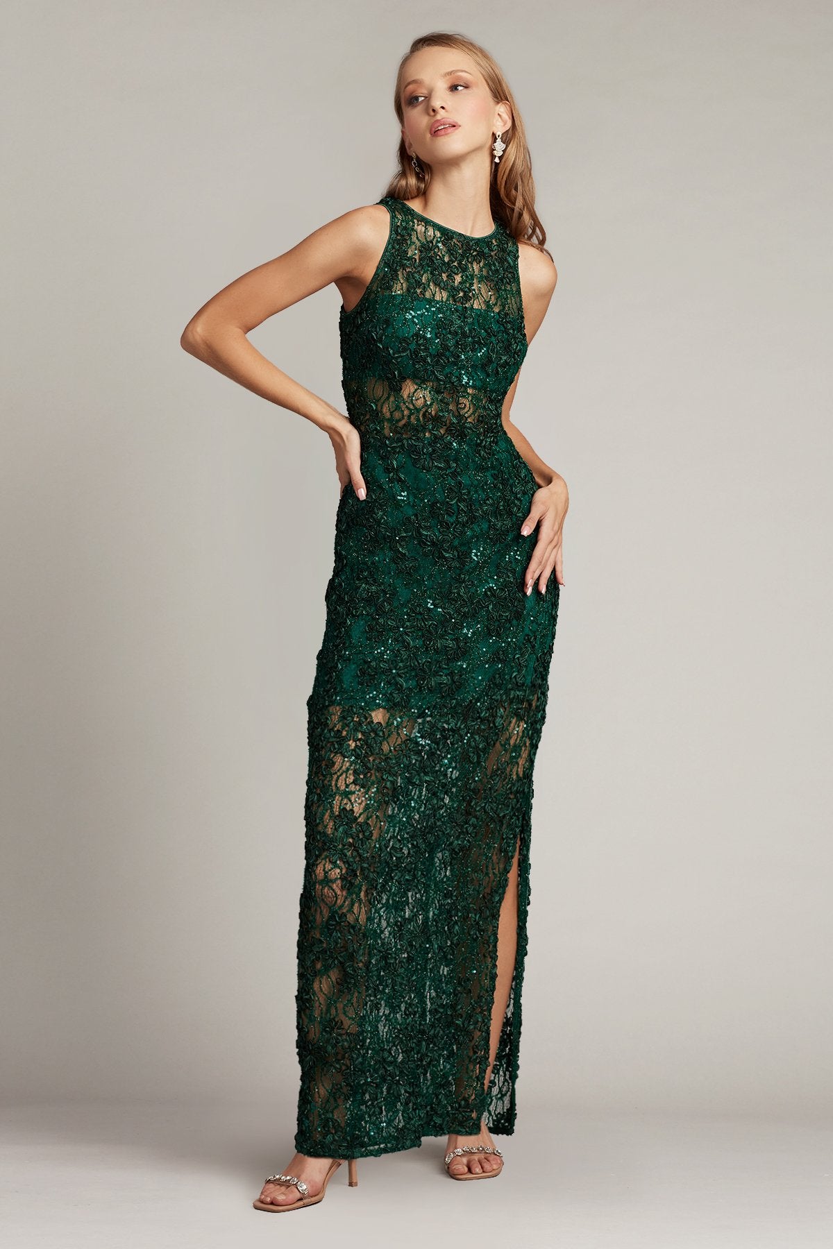 Josie Sequin Lace Illusion Gown-HTRGN