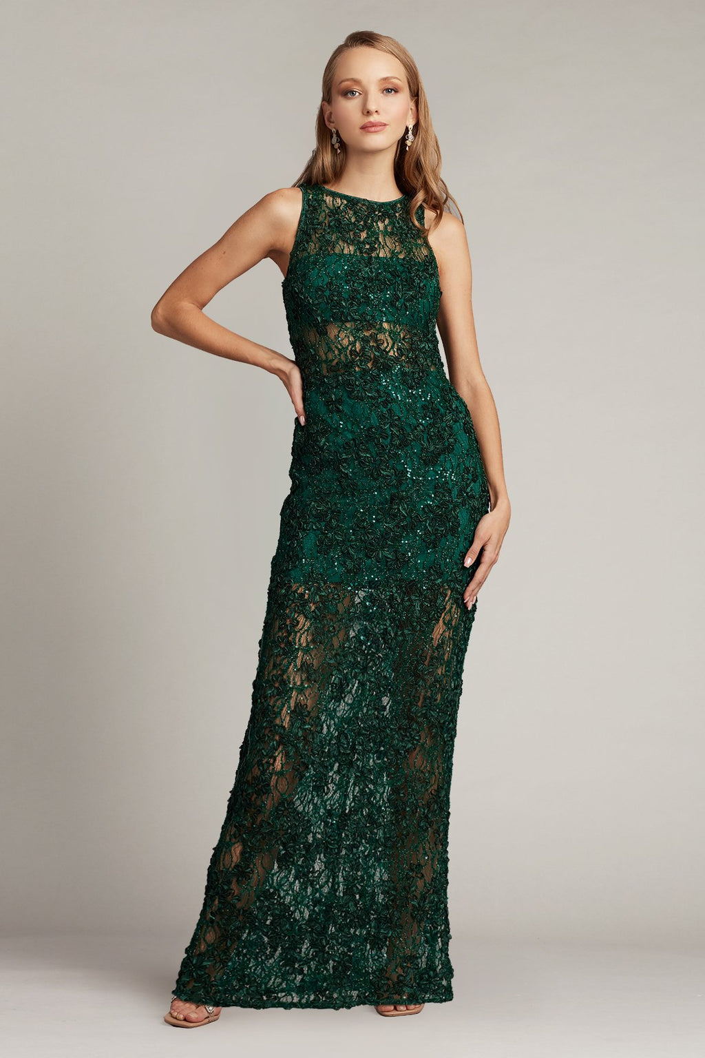 Josie Sequin Lace Illusion Gown-HTRGN