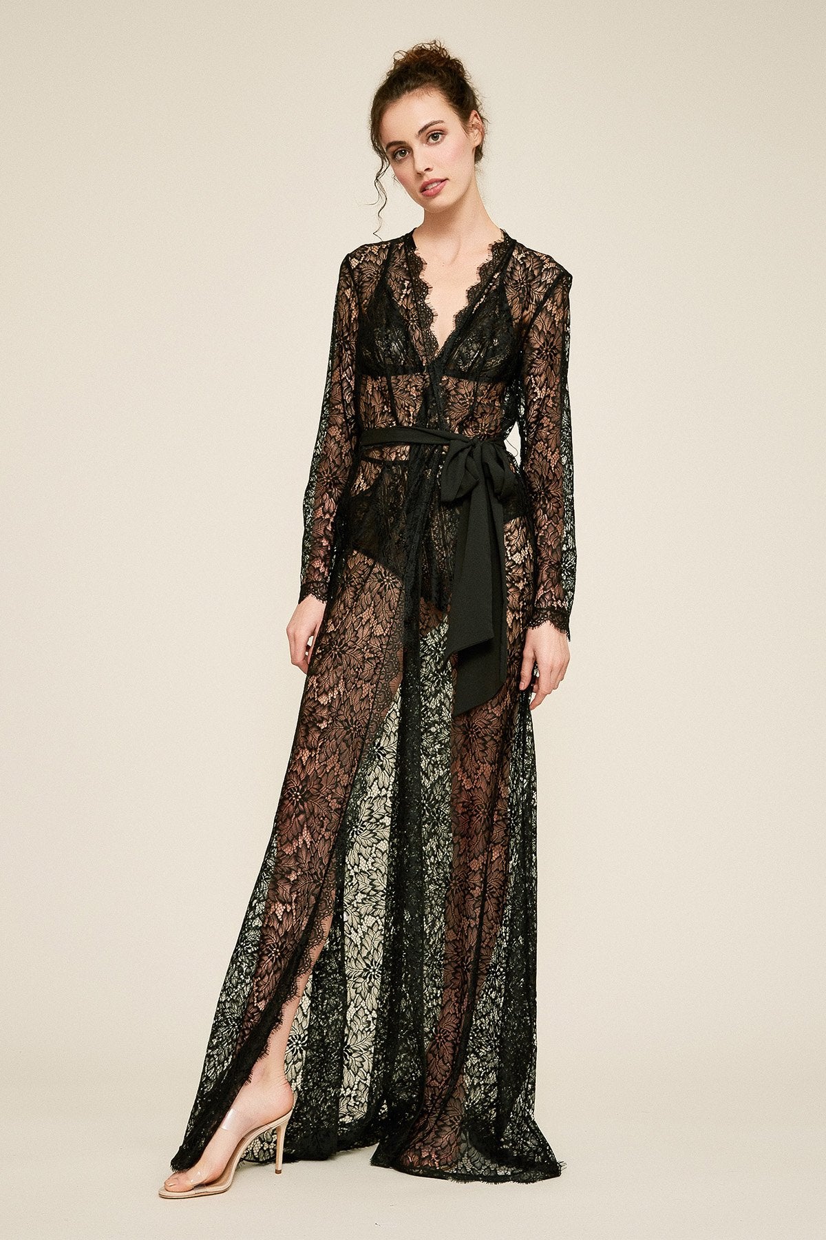 Delano Lace Floor-Length Robe