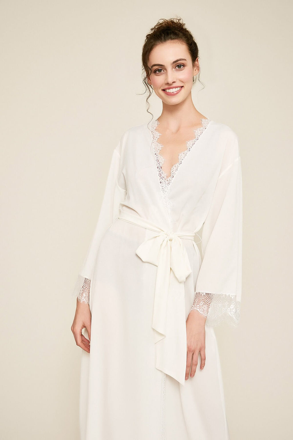 Tadashi Shoji - Vitti Crepe Lace Long Robe