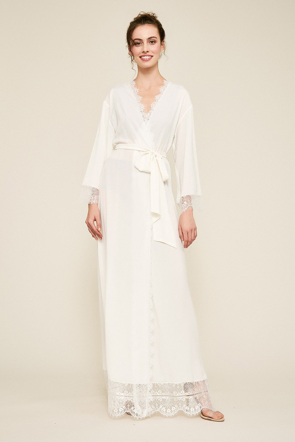 Vitti Crepe Lace Long Robe
