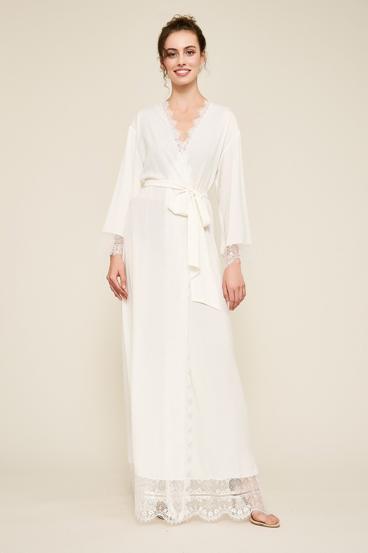 Tadashi Shoji - Vitti Crepe Lace Long Robe