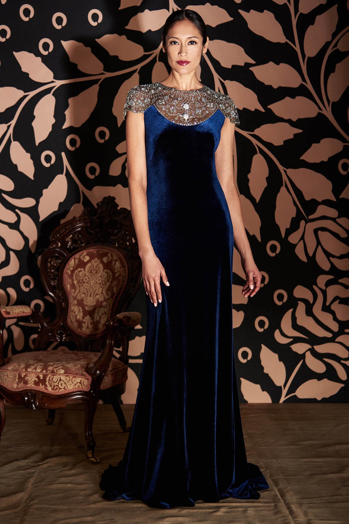 Imelda Velvet Evening Gown