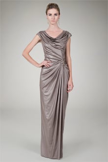Foil Draped Gown in Mineral
