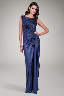 Draped Front Gown in Navy