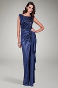 Draped Front Gown in Navy