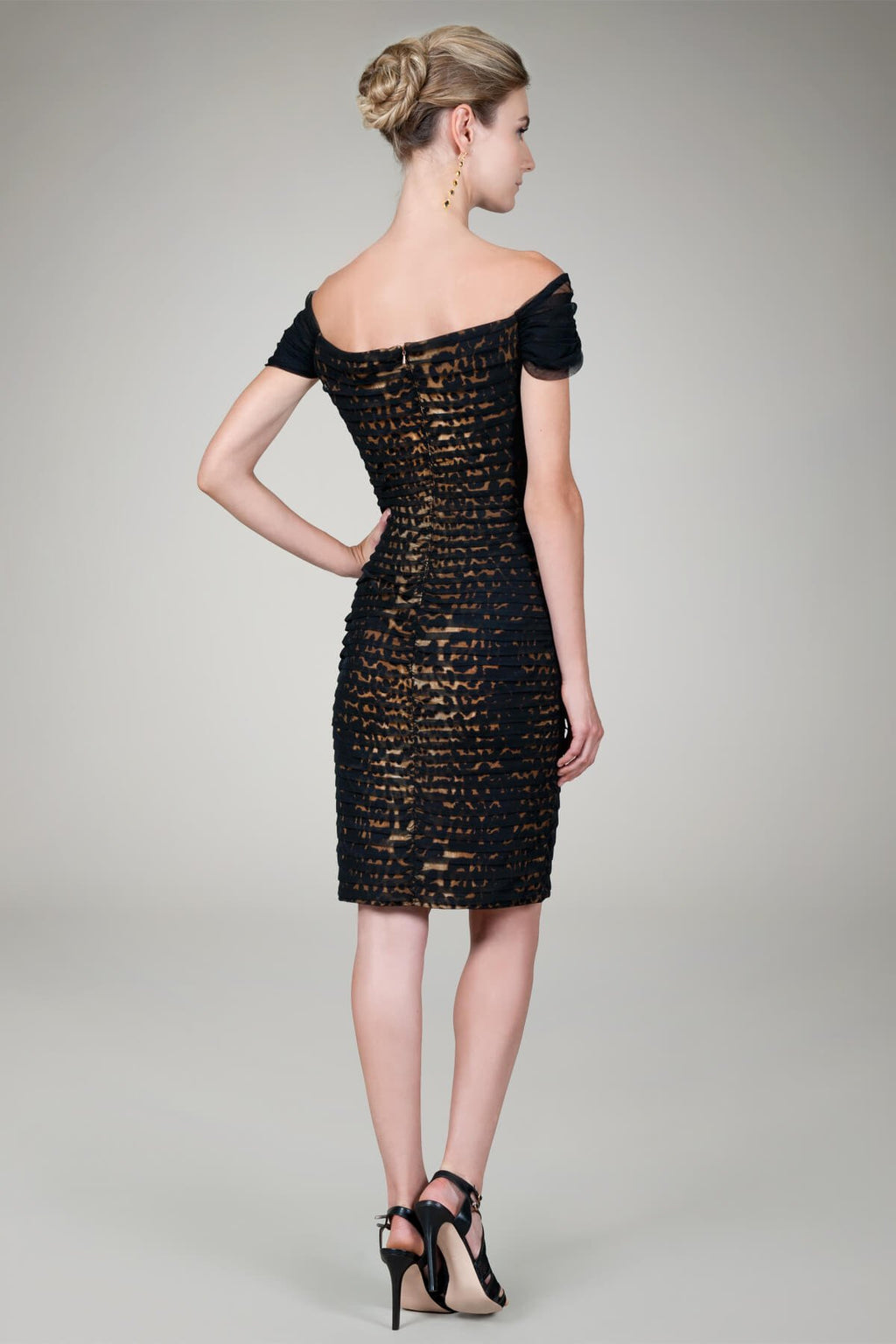 Animal Print Cocktail Dress in Gold Animal