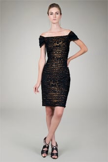 Animal Print Cocktail Dress in Gold Animal