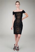 Animal Print Cocktail Dress in Gold Animal