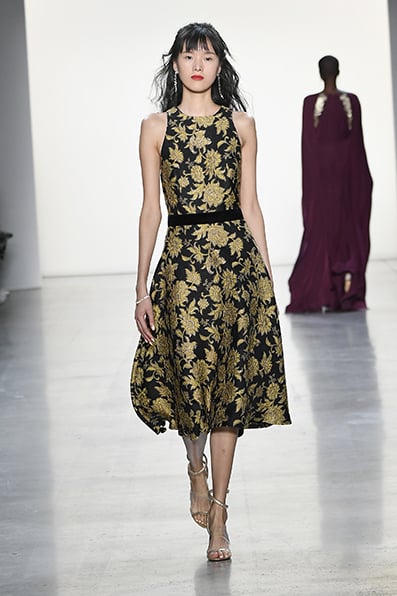 Preecha Jacquard Tea-Length Dress