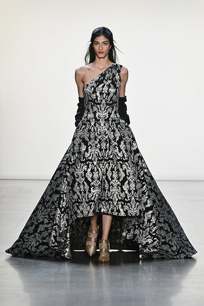 Kolab One-Shoulder Jacquard Gown