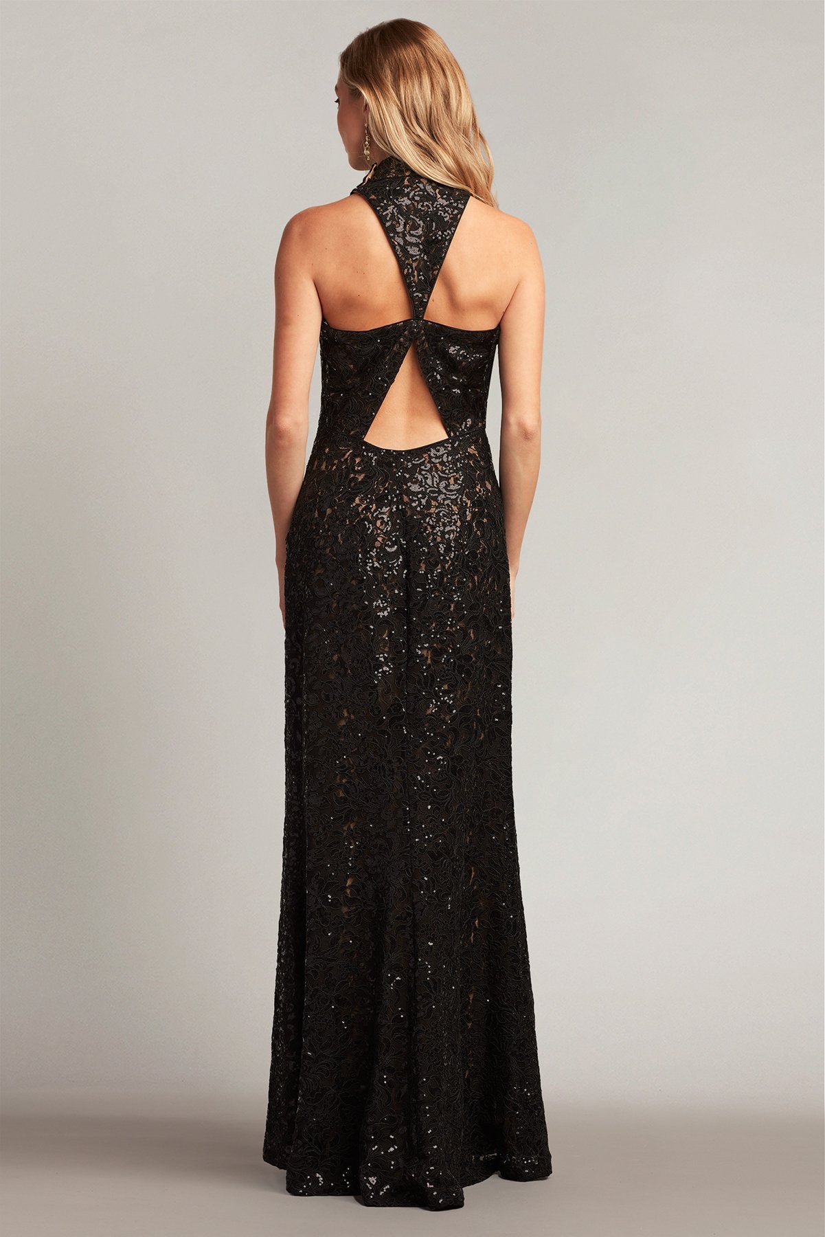 Joy Sequin Embroidered Halter Gown