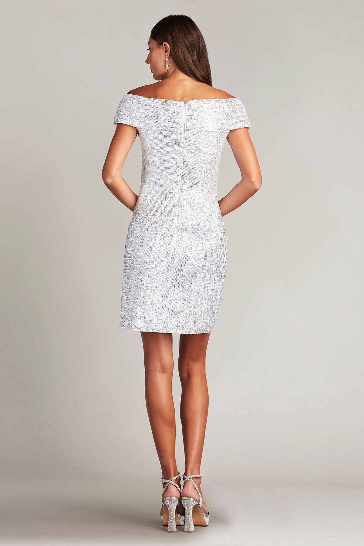 Lana Foil Dot Draped Mini Dress