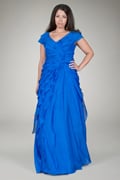 Tiered Chiffon Gown in Electric Blue