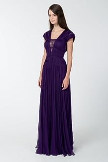 Chiffon Cutout Plunging Neckline Gown in Deep Amethyst