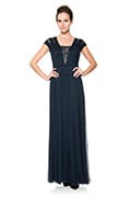 Chiffon Cutout Plunging Neckline Gown