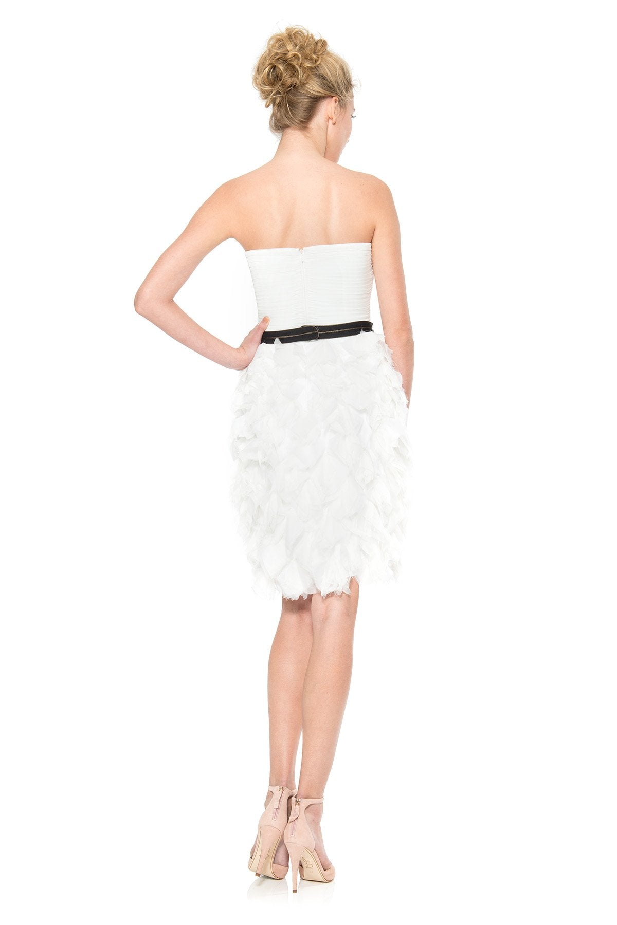 Hand Cut Flower Strapless Dress