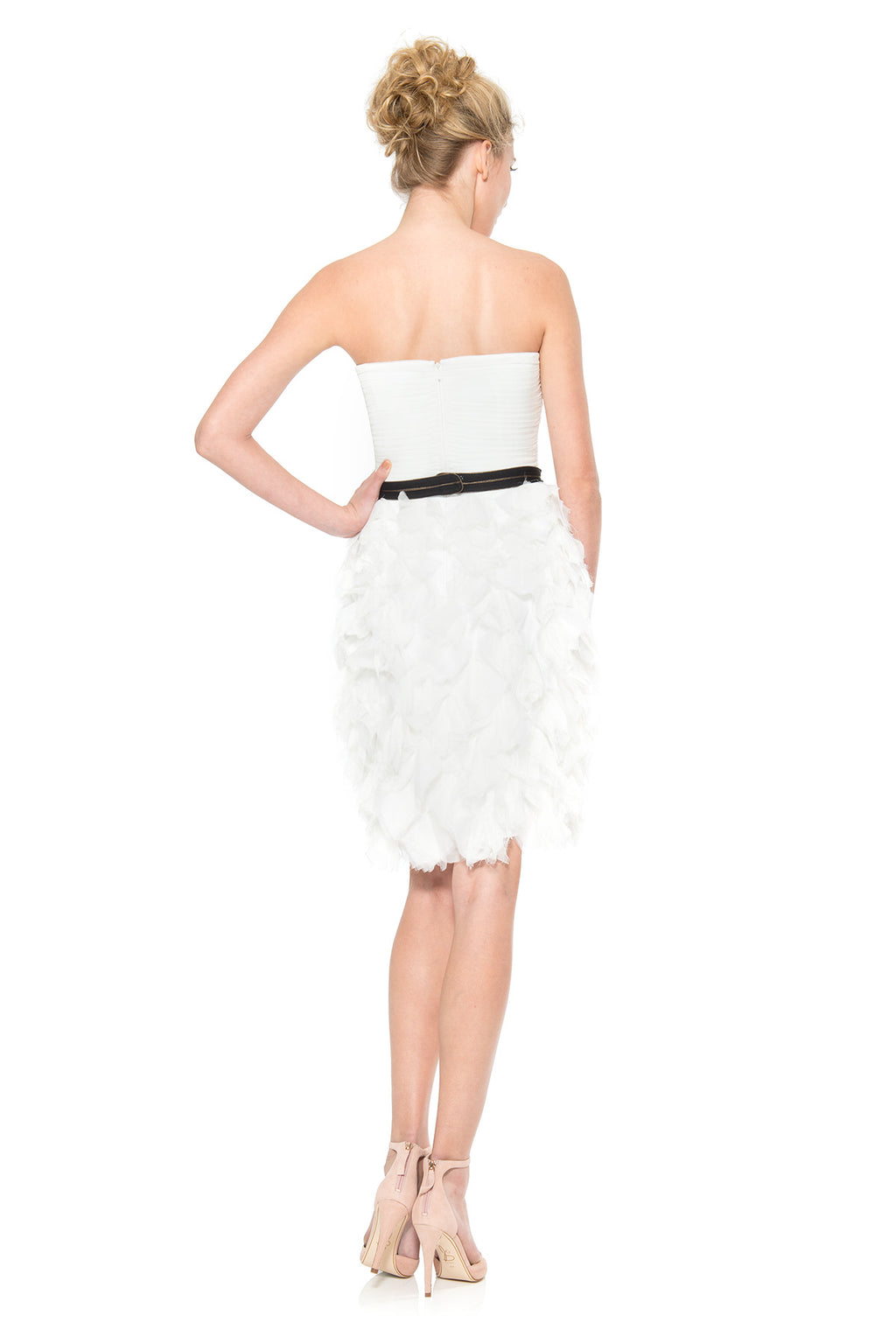 Hand Cut Flower Strapless Dress
