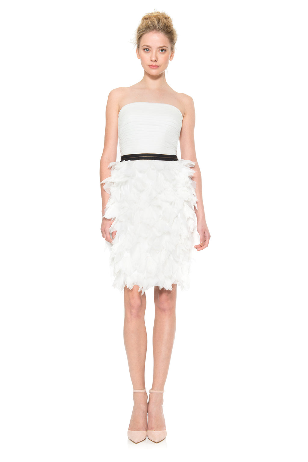 Hand Cut Flower Strapless Dress