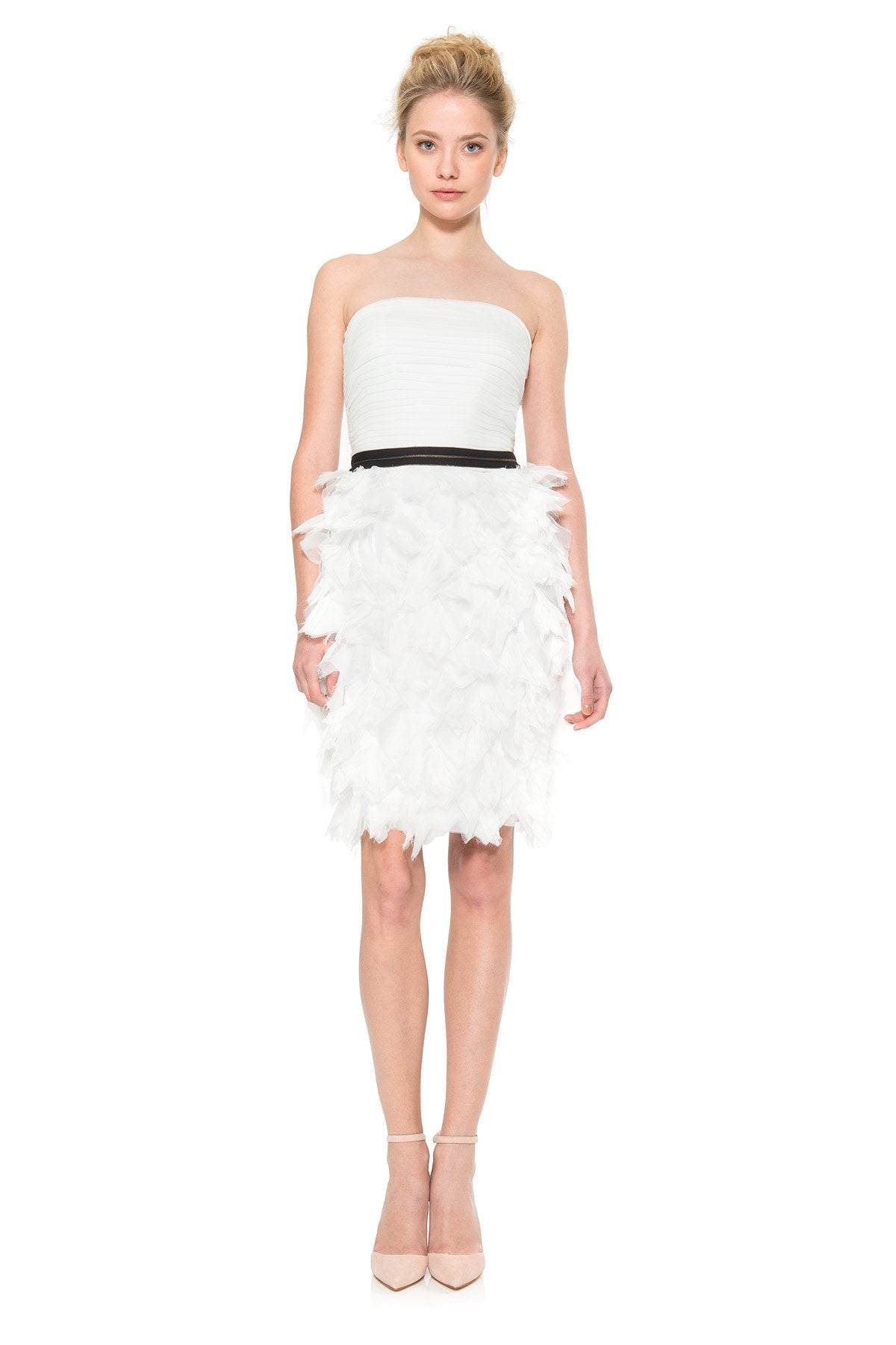 Hand Cut Flower Strapless Dress