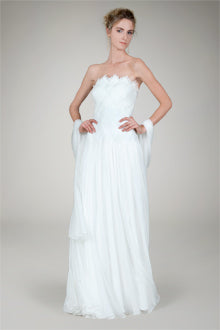 Basketweave Strapless Gown in Ivory