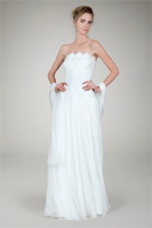 Basketweave Strapless Gown in Ivory