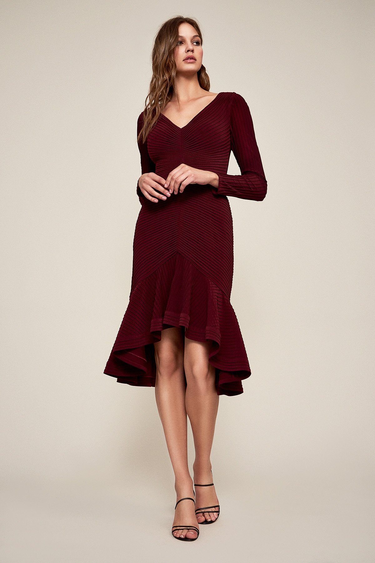 Tadashi Shoji - Elias Long-Sleeve Pintuck Dress