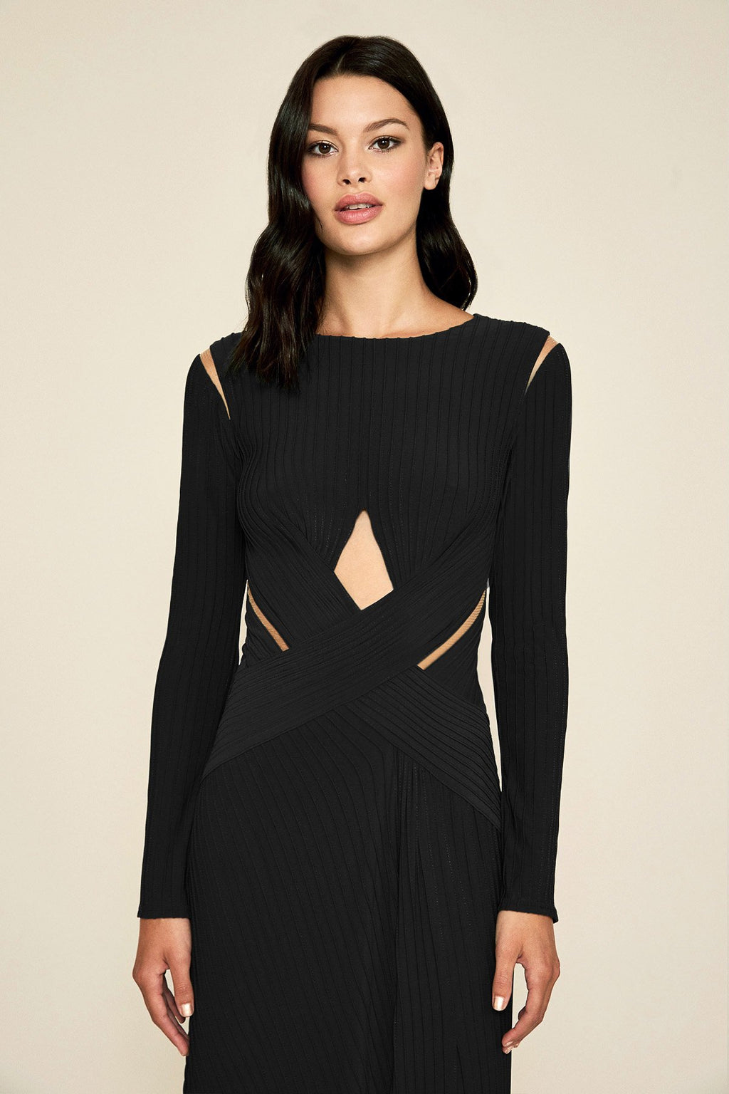 Bollani Pintuck Cutout Gown