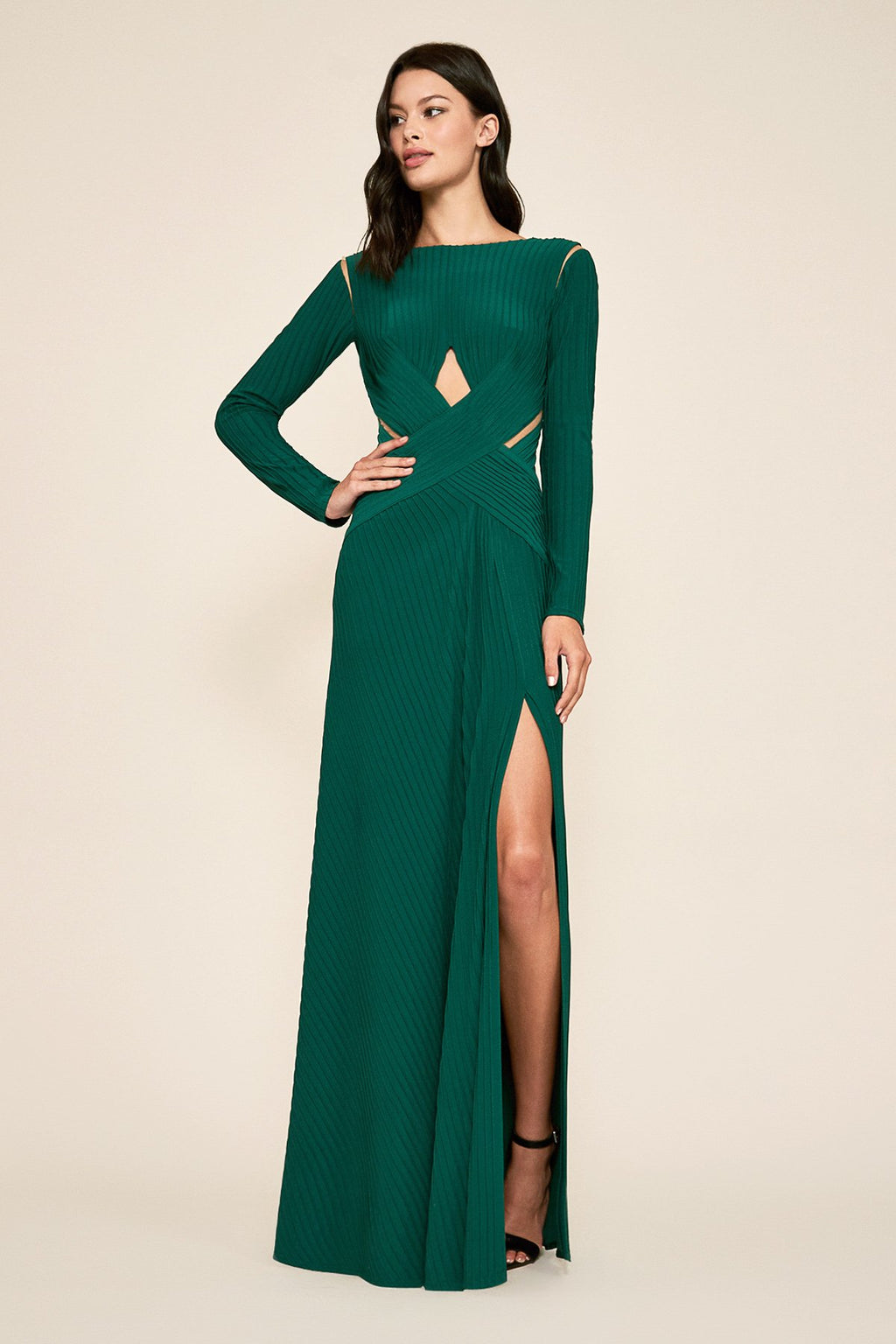 Tadashi Shoji - Bollani Pintuck Cutout Gown
