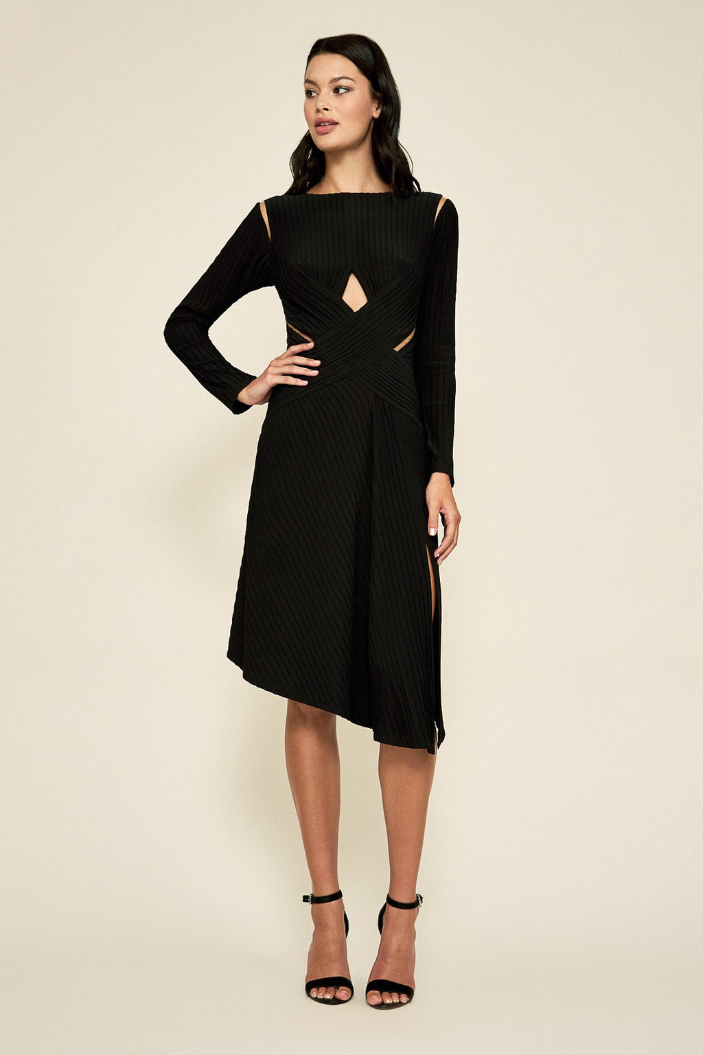 Bollani Pintuck Cutout Dress