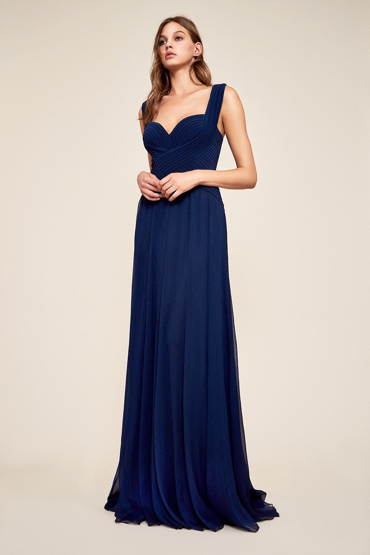 Marciana Sleeveless Pintuck Gown