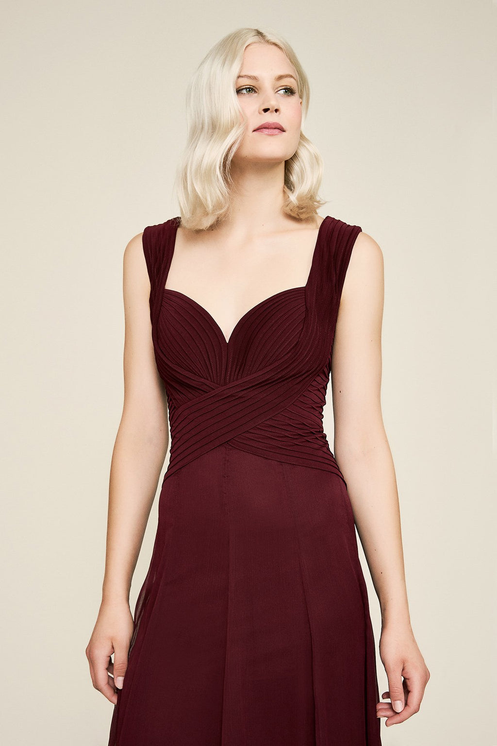 Marciana Sleeveless Pintuck Gown