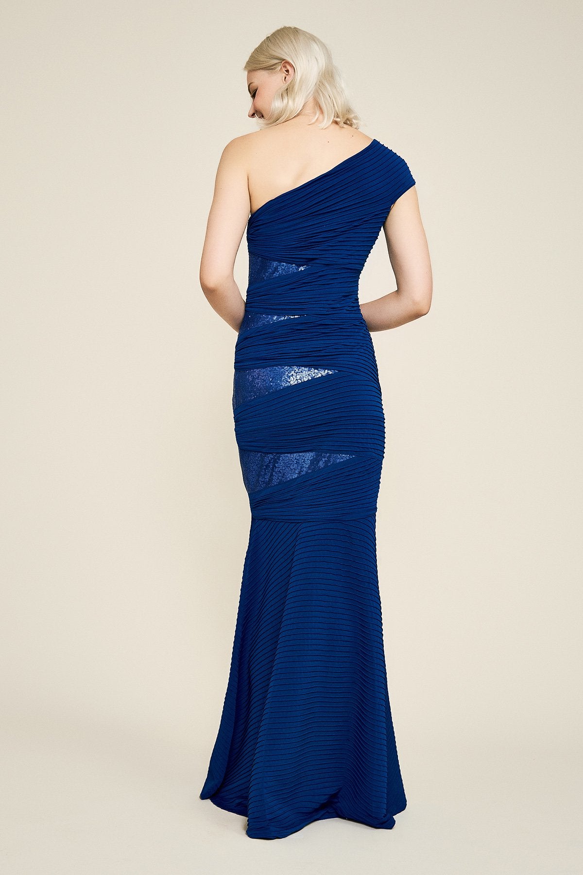 Jiri One-Shoulder Sequin Gown