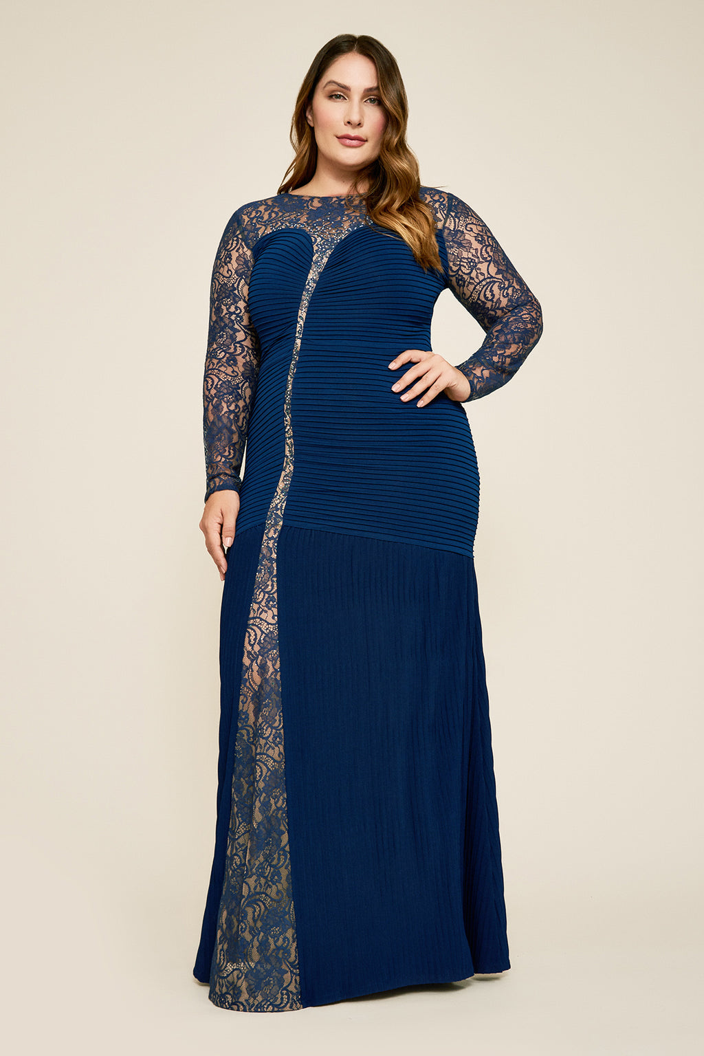 Tadashi Shoji - Septima Beaded Lace Gown - PLUS SIZE