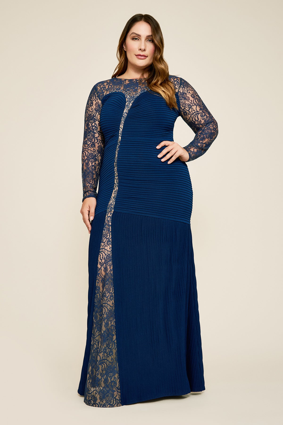 Tadashi Shoji - Septima Beaded Lace Gown - PLUS SIZE
